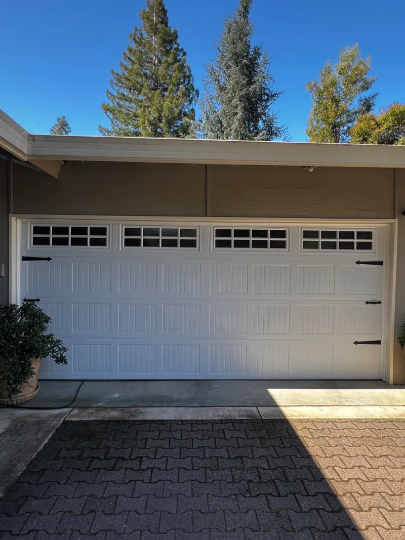 Newly installed residential garage door